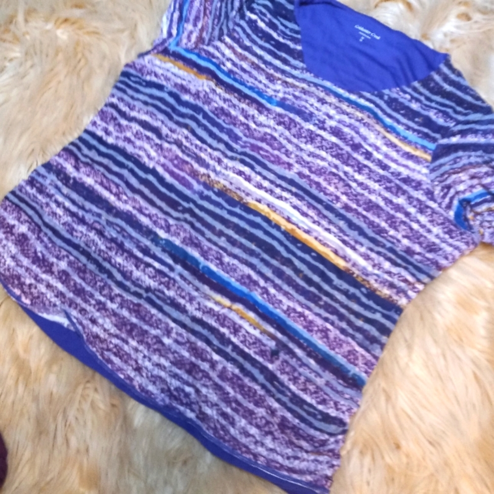 💕2/$15💕Coldwater Creek Short Sleeve Striped Tee